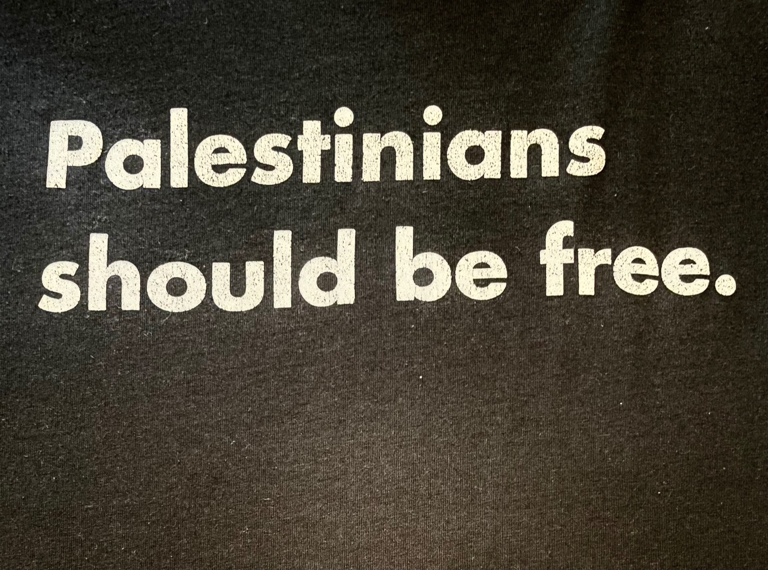 Image says "Palestinians should be free."